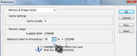 increase memory for photoshop on mac
